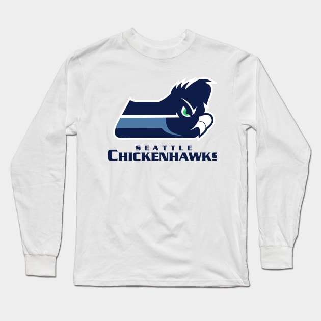 Seattle Chickenhawks Long Sleeve T-Shirt by the Mad Artist